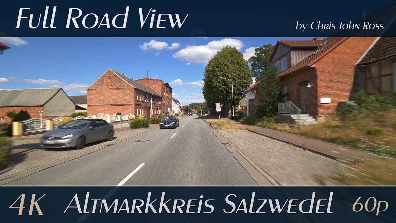 Altmarkkreis Salzwedel, Germany: Tangeln, Ahrum, Rohrberg - Bundesstraße, B248 - 4K (UHD/2160p/60p)