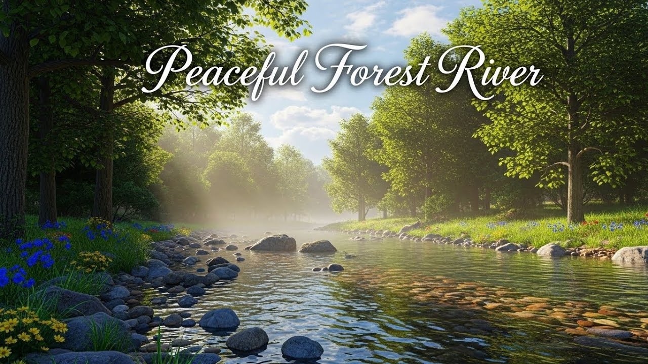 Forest Stream River 🌲🌊 Gentle Flowing Water for Sleep and Meditation #2948