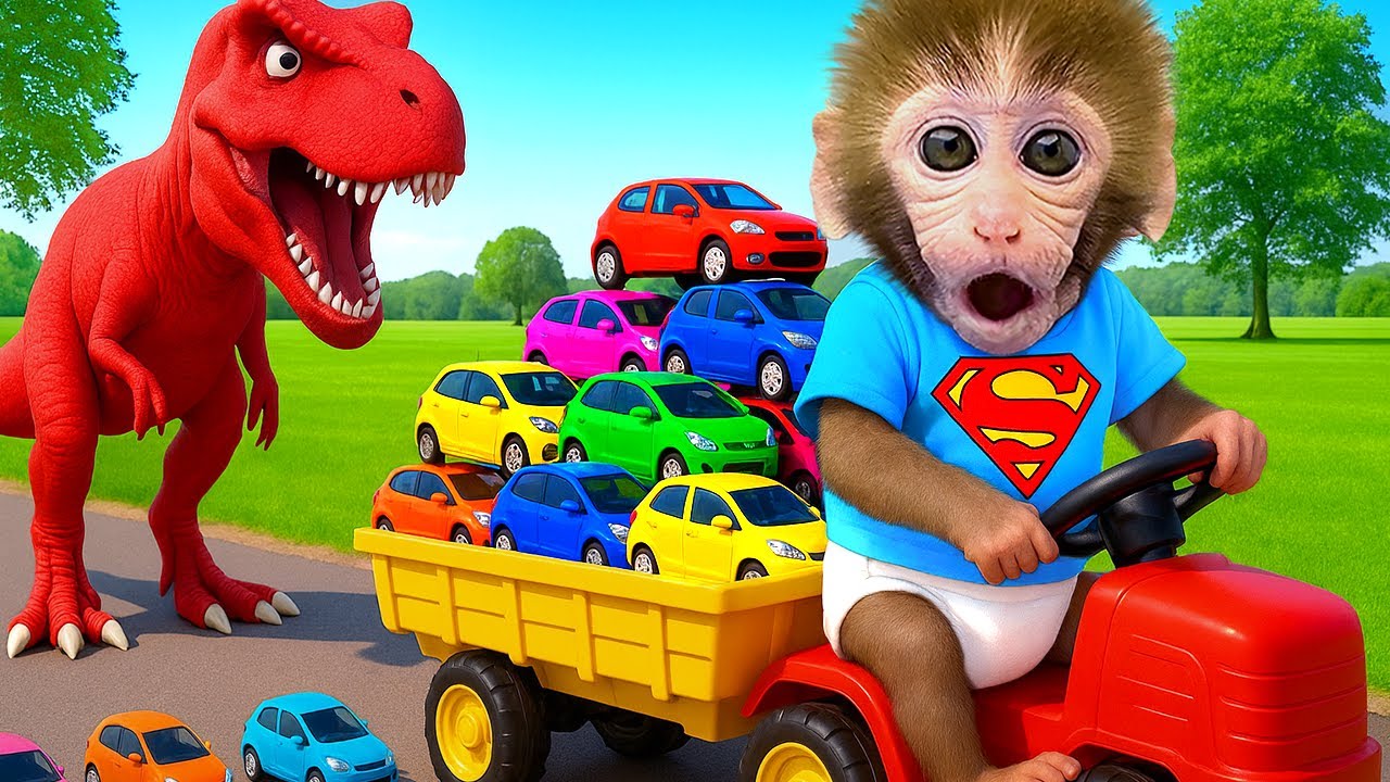 เจ้าลิงน้อยบอนบอนขับรถซูเปอร์คาร์หลากสีออกไปช้อปปิ้งกับลูกเป็ดน้อย - BonBon Thailand