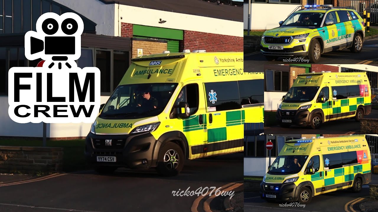 3x Ambulance + RRV turnout with Filming Crew in Bradford | Yorkshire Ambulance Service