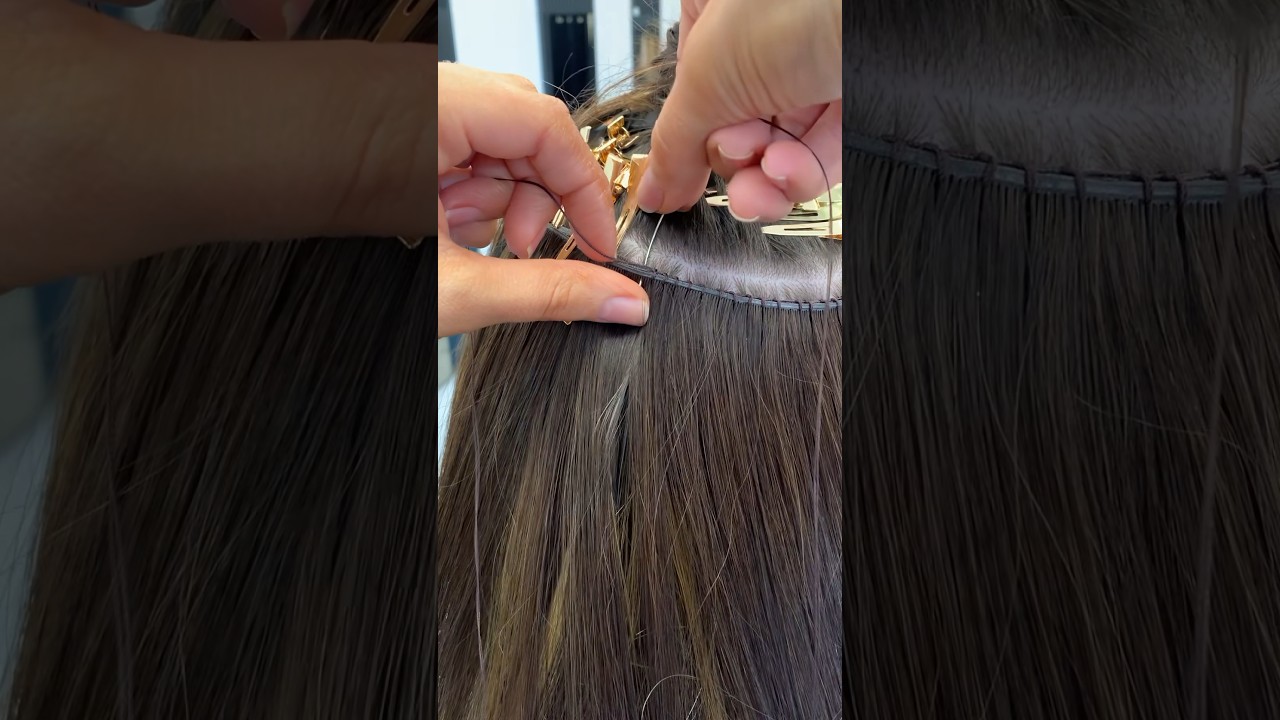SEW IN HAIR EXTENSIONS #sewinweave #sewinhairextensions #hairextensions #shortvideo #shorts #weft