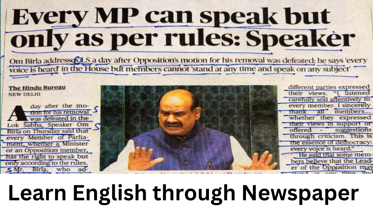 Learn English through Newspaper / Every Mp can speak in House / English learning Videos/