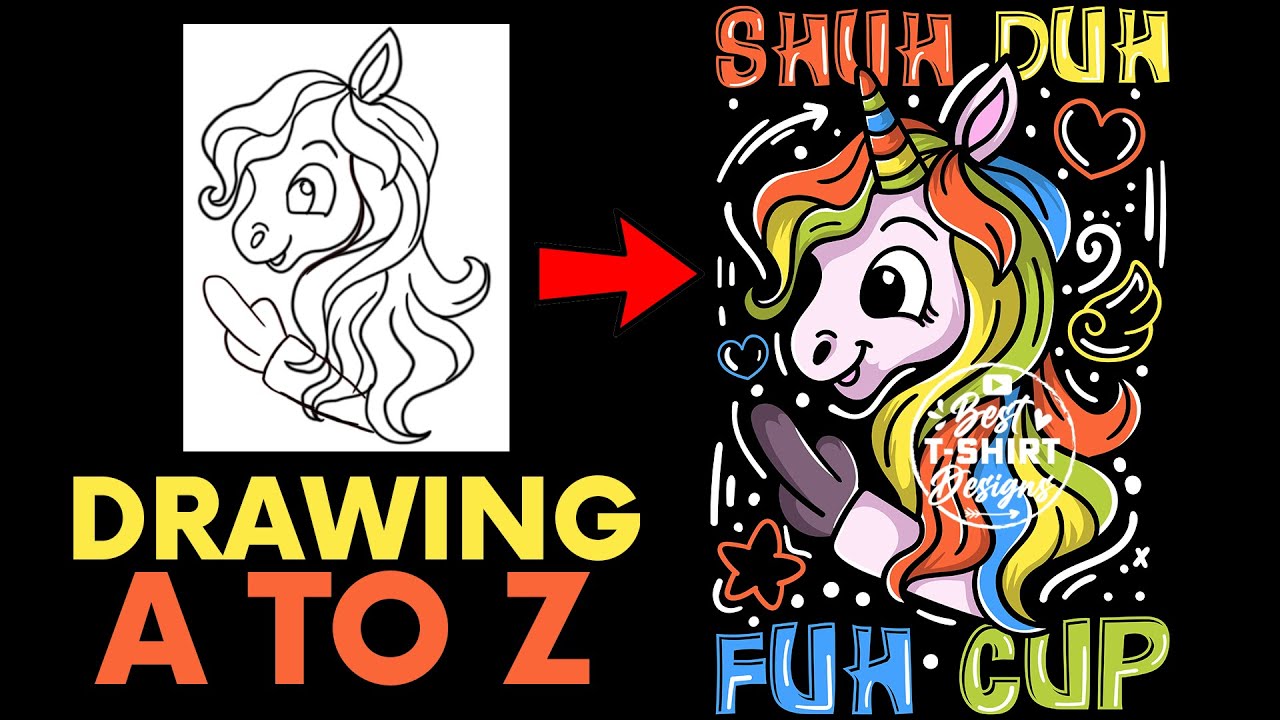 COMPLETE DRAWING TUTORIAL| DRAWING FOR T-SHIRT DESIGN| T-Shirt Design In Illustrator| Vector Drawing