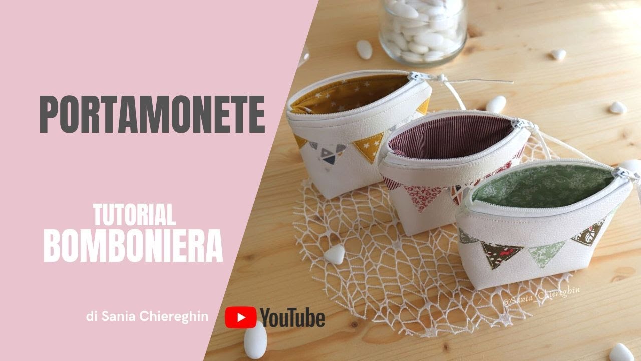 Bomboniera fai da te utile, portamonete in ecopelle, cartamodello gratis, pochette, diy craft