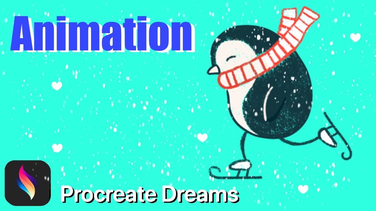 🐧✨ Научитесь анимировать очаровательного пингвина, катающегося на коньках, в Procreate Dreams! | ...