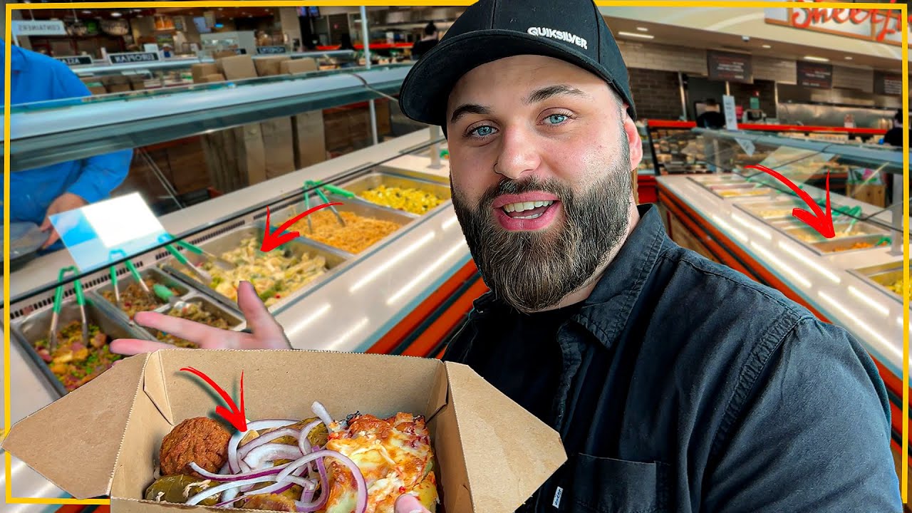PROVANDO O BUFFET DE COMIDA AMERICANA (BUFFET DE MERCADO QUE OS AMERICANOS COMEM)