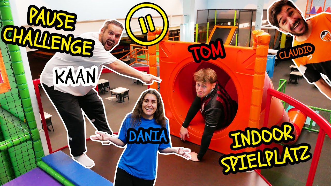 ⏯️ PAUSE CHALLENGE im Indoorspielplatz mit Kaan, Dania, Claudio & Tom