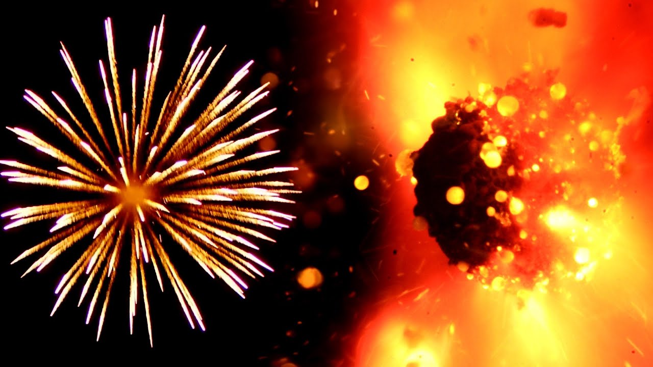 Macro Pyrotechnic Star Burning (3200FPS Slow Motion)