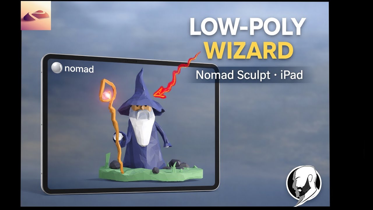 Low poly wizard in Nomad sculpt 