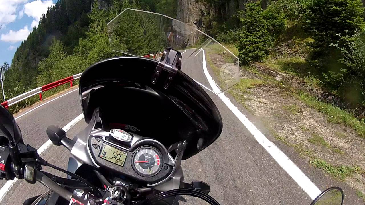 Transfagarasan pass, Romania, north side with Honda Transalp XL700