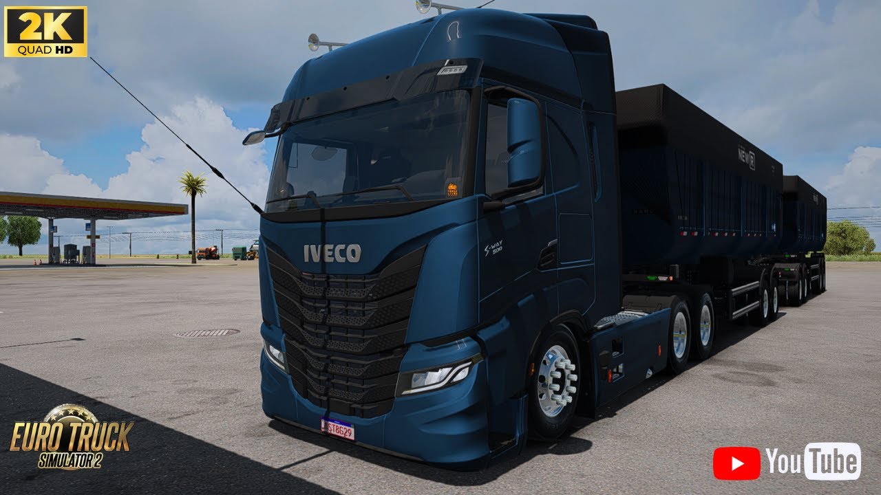 ETS2.1.57 ENGATEI O IVECO 2024 NO RODO CAÇAMBA 25M QUALIFICADO. COM O GRAFICO SUPER REALISTA.