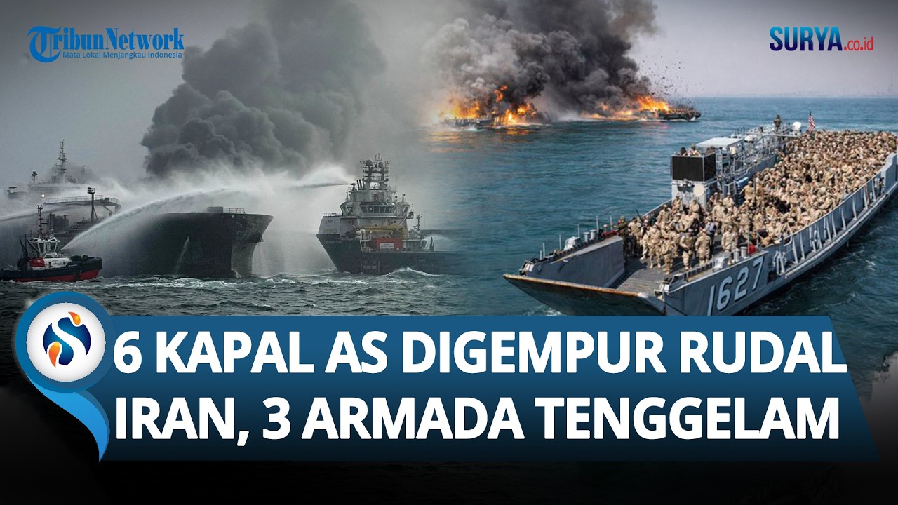 IRAN NGAMUK! 6 Kapal Perang AS Dihantam Rudal di Kuwait: 3 Tenggelam, Sisanya Rusak Parah