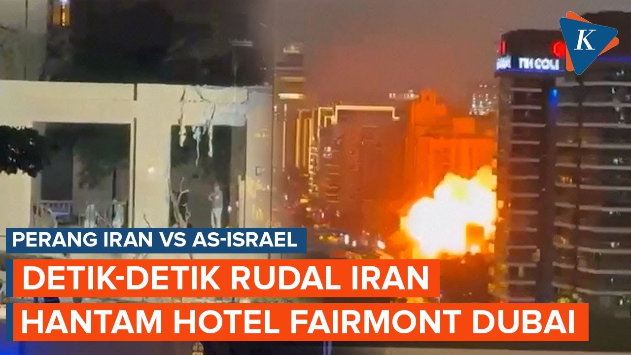 Detik-detik Serangan Udara Iran Hantam Hotel Fairmont Dubai, Picu Kebakaran Besar!