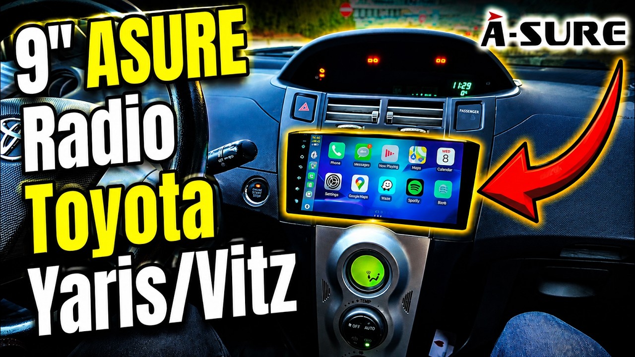 Установка превосходной 9-дюймовой магнитолы ASURE в мою Toyota Yaris 2006-2013 годов выпуска.