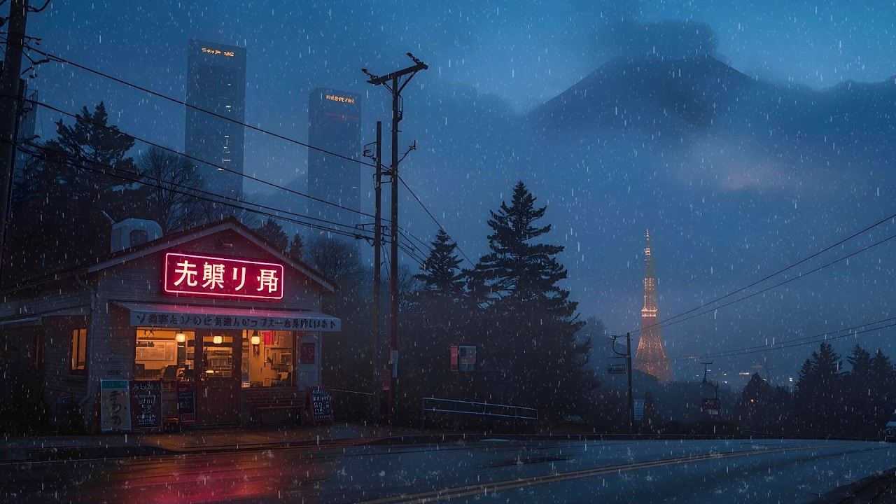 Rainy Evening in a 90s Café ☔ Lofi for Focus & Study