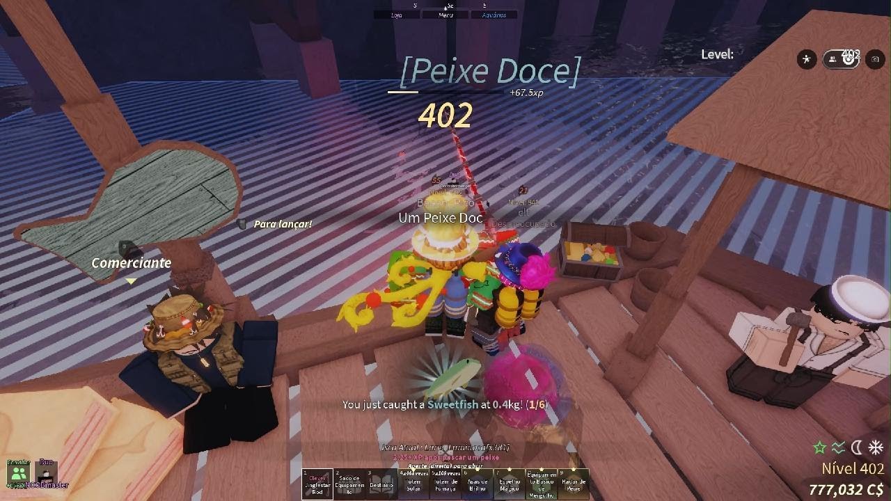 Tentando pegar o nível 1000 no Fisch PT18 (jogando com inscrito)