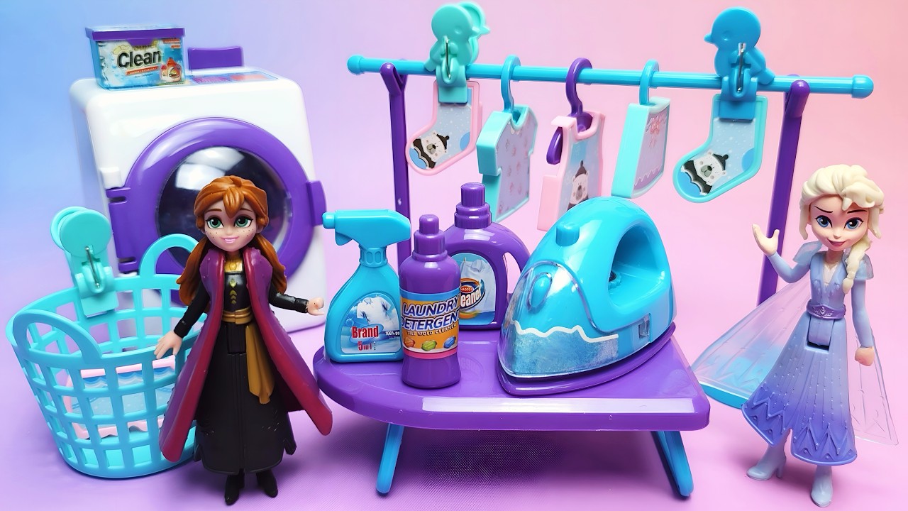 Disney FROZEN Princess Elsa and Anna Laundry Set Satisfying with Unboxing Compilation Toys ASMR