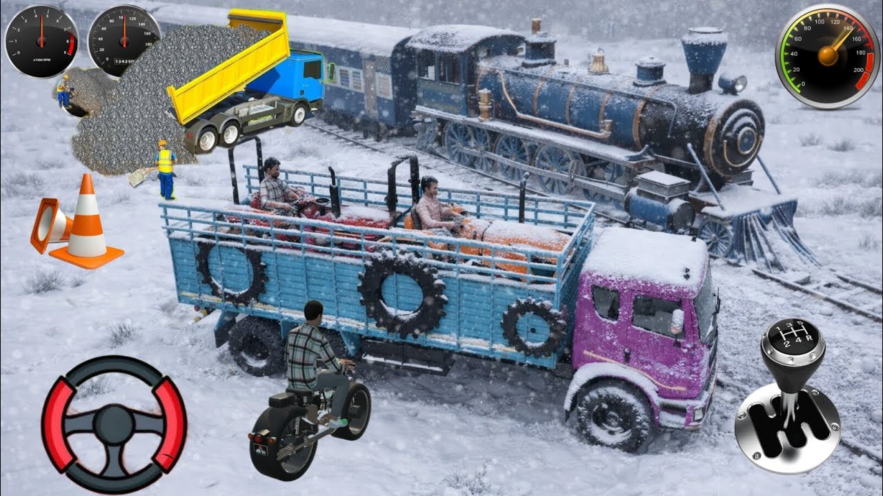 Load ➡️ Htm🚜 🕹️And preat-6049 Tractor 🚜in the Snow || Game