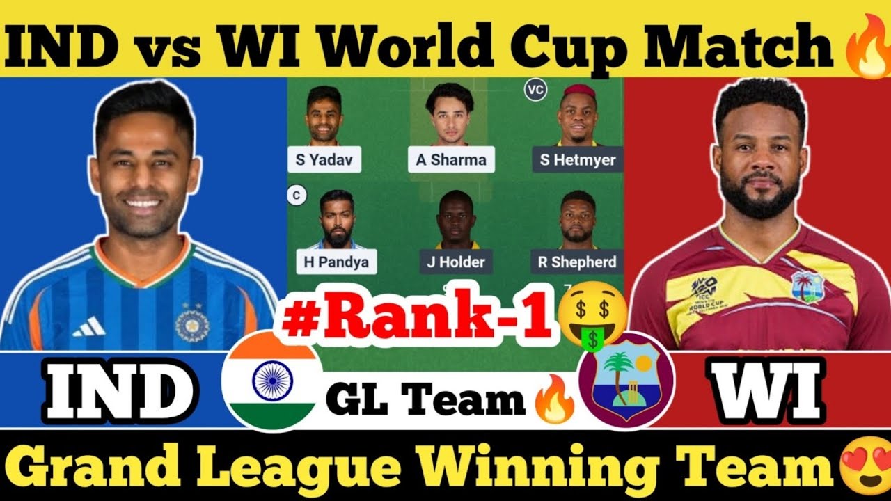 IND VS WI T20 Dream11 Prediction | IND VS WI Dream11 Team Of Today Match | IND VS WI dream11 