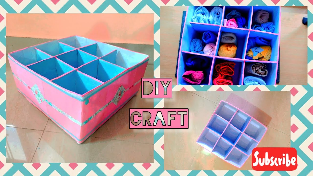 Organizer with compartments /multipurpose storage organiser/ innerwear and socks storage#diy #craft