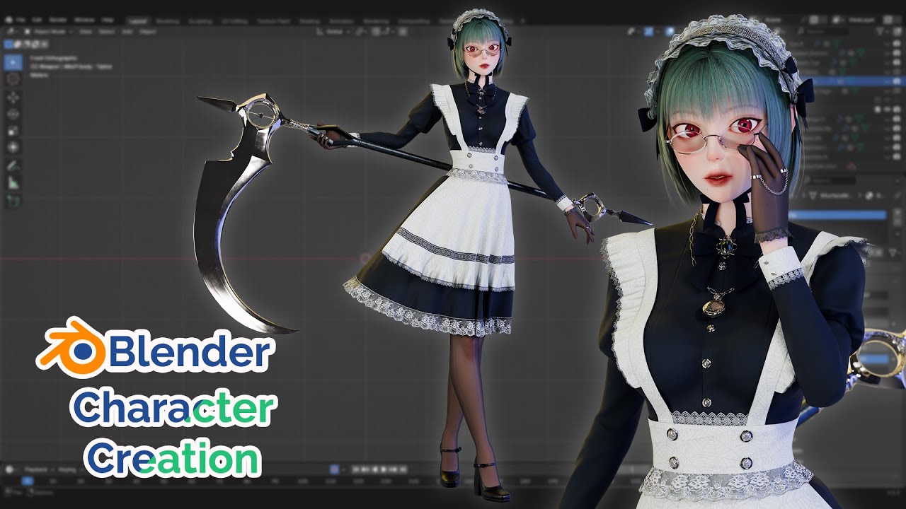Создание 3D-персонажей в Blender — Maid Scythe Lady
