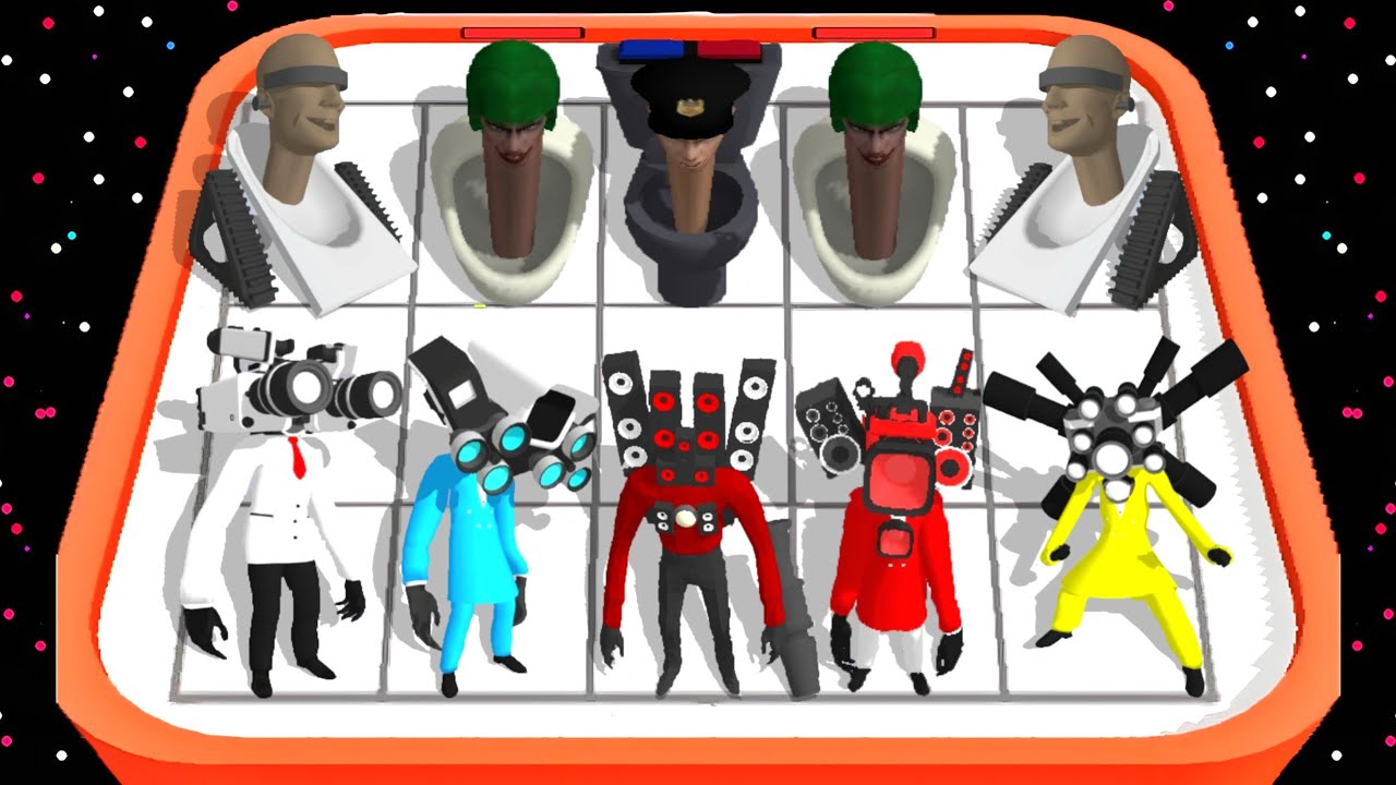 Merge Monster: Head Battle Master Skibidi Kamera War Strategy Defence Fight Gameplay