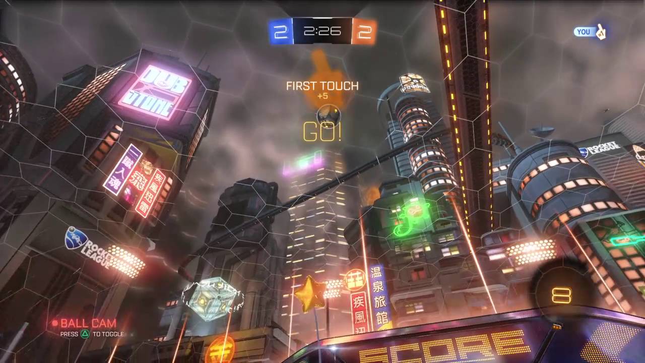 Rocket League neo tokyo stadium gameplay