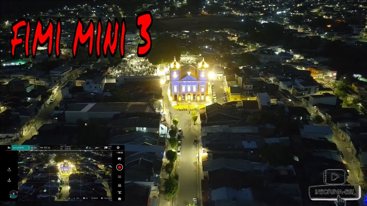 BORA VOAR FIMI MINI 3 A NOITE ( com direito a susto no pouso no final )