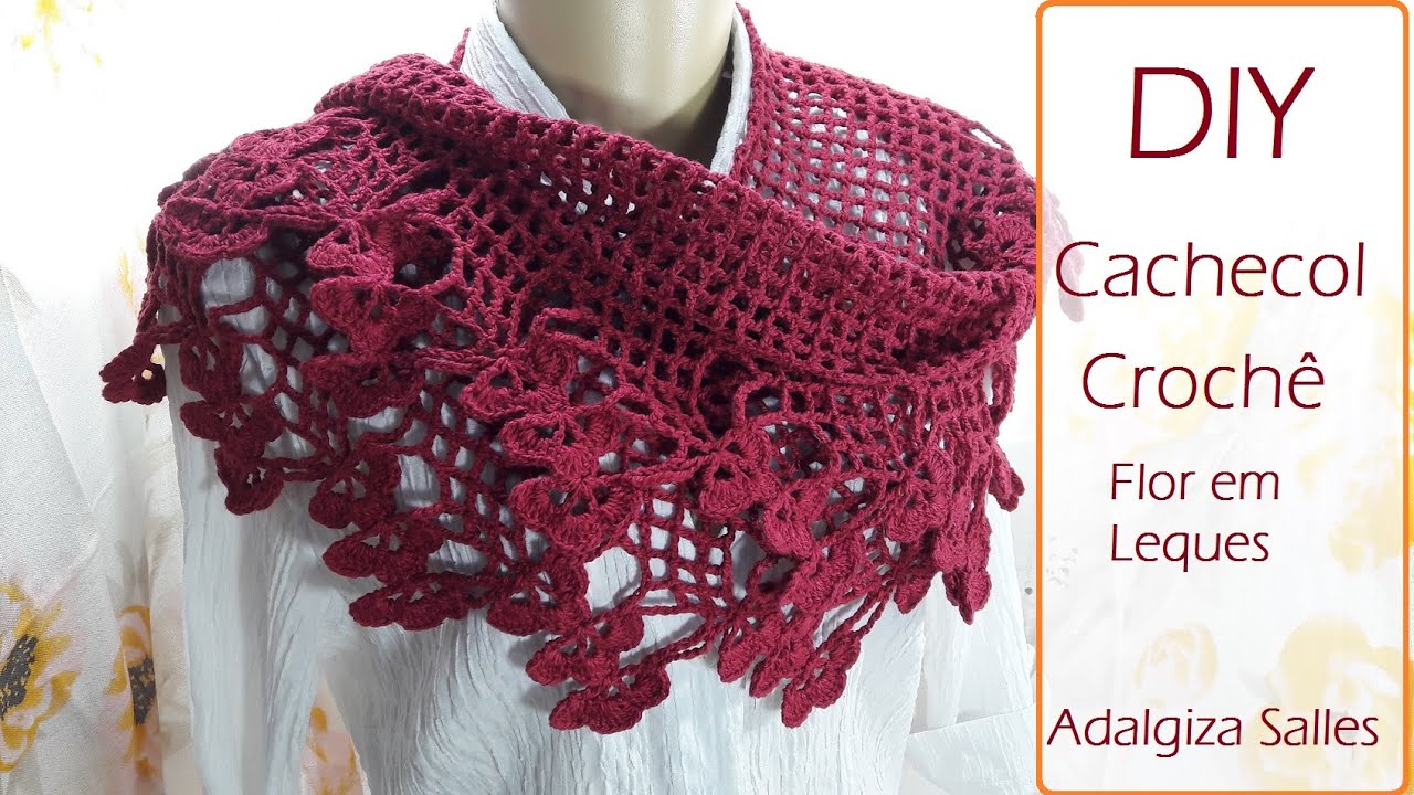 🧣 Como fazer Cachecol em crochê passo a passo completo super fácil  em estilo francês 
