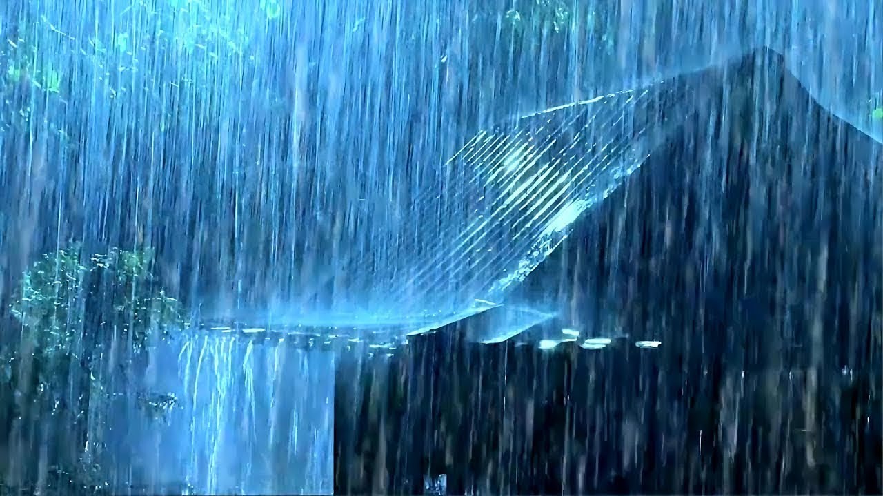 RAIN and THUNDER bedtime sounds | Deep Sleep with Heavy Rain on Tin Roof, Relax, Study ASMR Sound