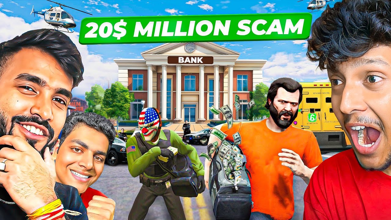 WE SCAMMED $20,000,000 FROM BANK! 🔥@Techno Gamerz @MrLazy  GTA 5 GRAND RP!