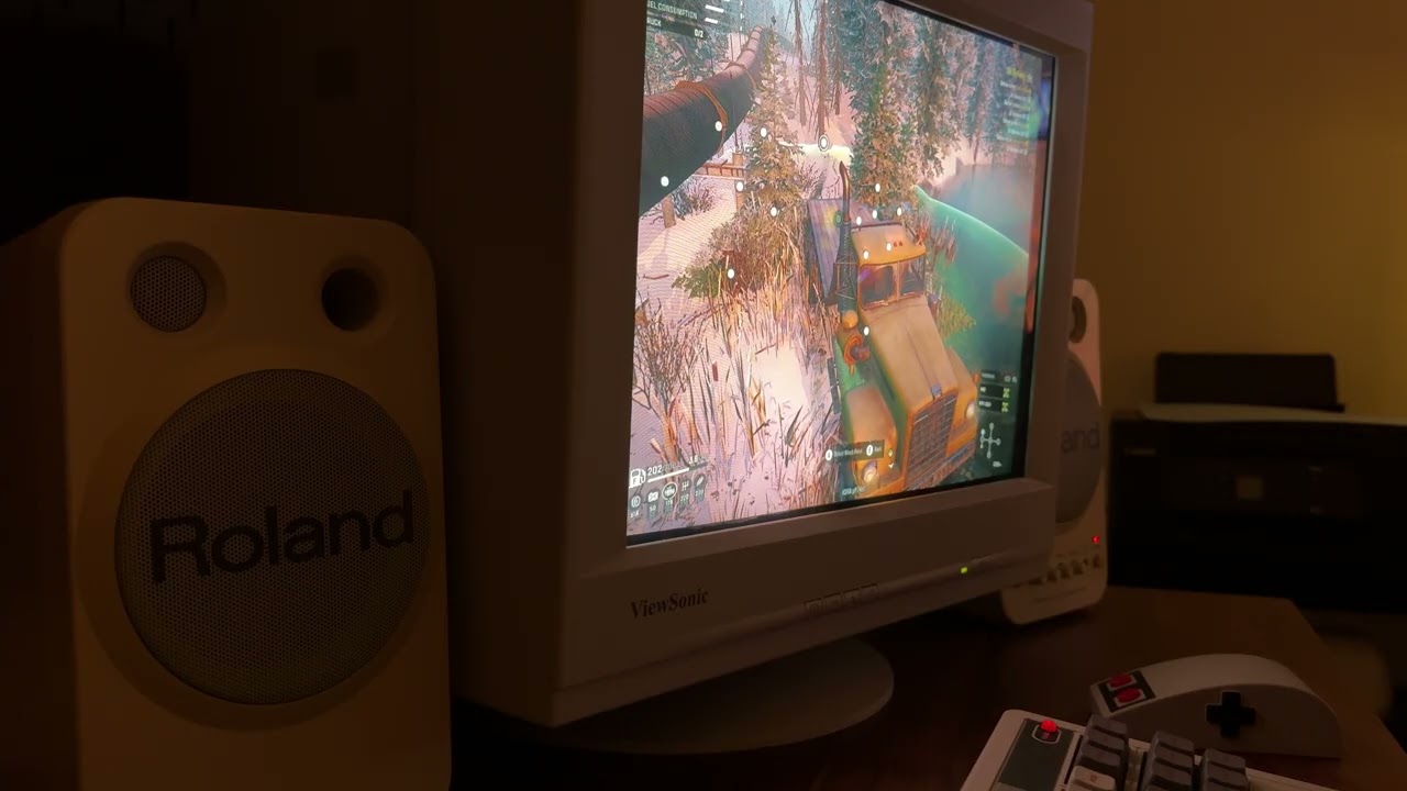 Playing Snowrunner on a Viewsonic E70f 