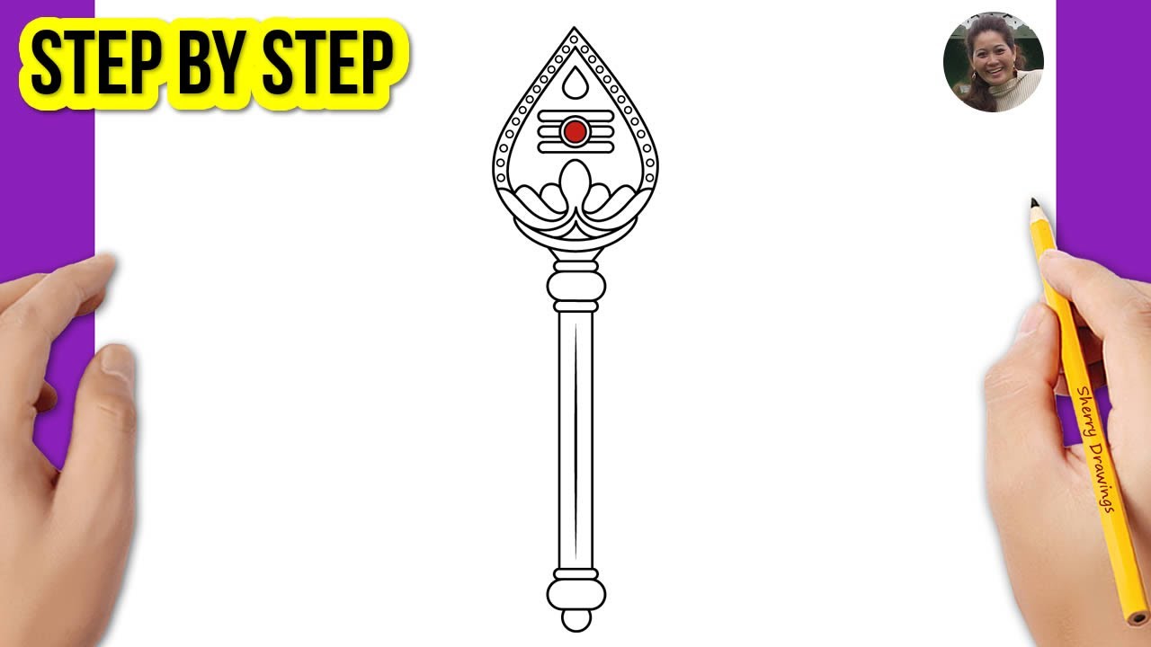 How to Draw a Murugan Vel | Easy Step by Step Drawing