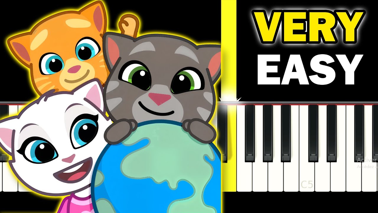 Talking Tom & Friends World - Theme Song - VERY EASY Piano tutorial