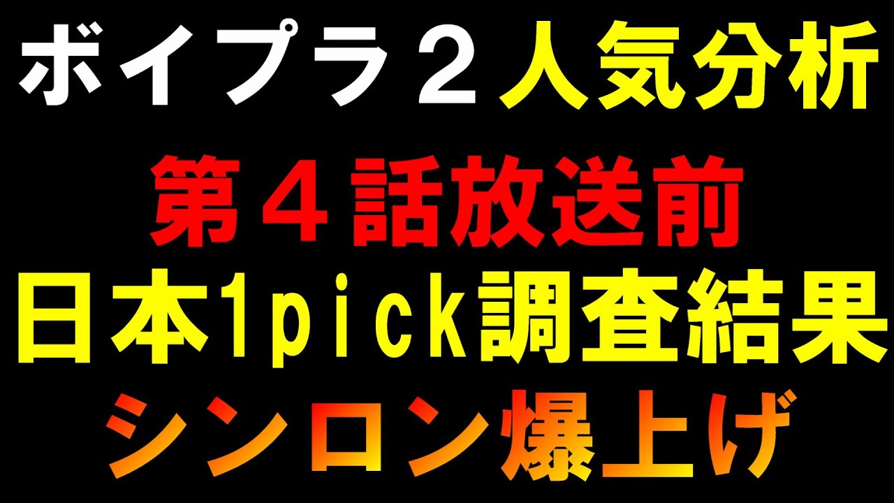 シンロンが日本人気でごぼう抜き状態に【ボイプラ２】第４話放送前日本1pick調査結果人気分析[BOYS ll PLANET]