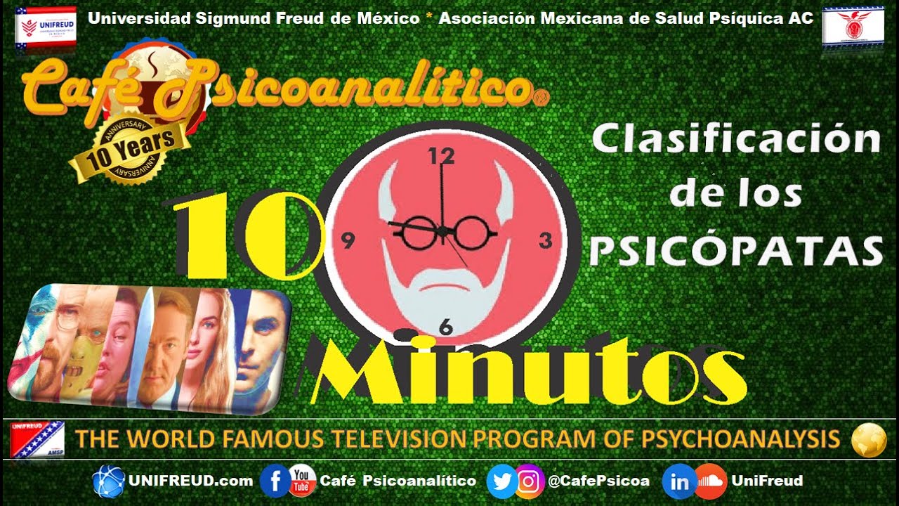 10 MINUTOS: Clasificación de los PSICÓPATAS | 10° Aniversario Mundial de Café Psicoanalítico
