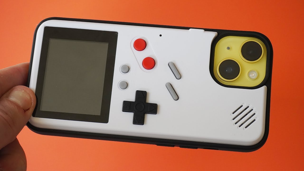 Yellow Iphone 14 Gameboy Case &ndash; Original Super Mario Bros
