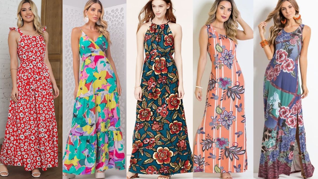 VESTIDOS LONGOS FLORAIS - LOOKS DA MODA VER&Atilde;O