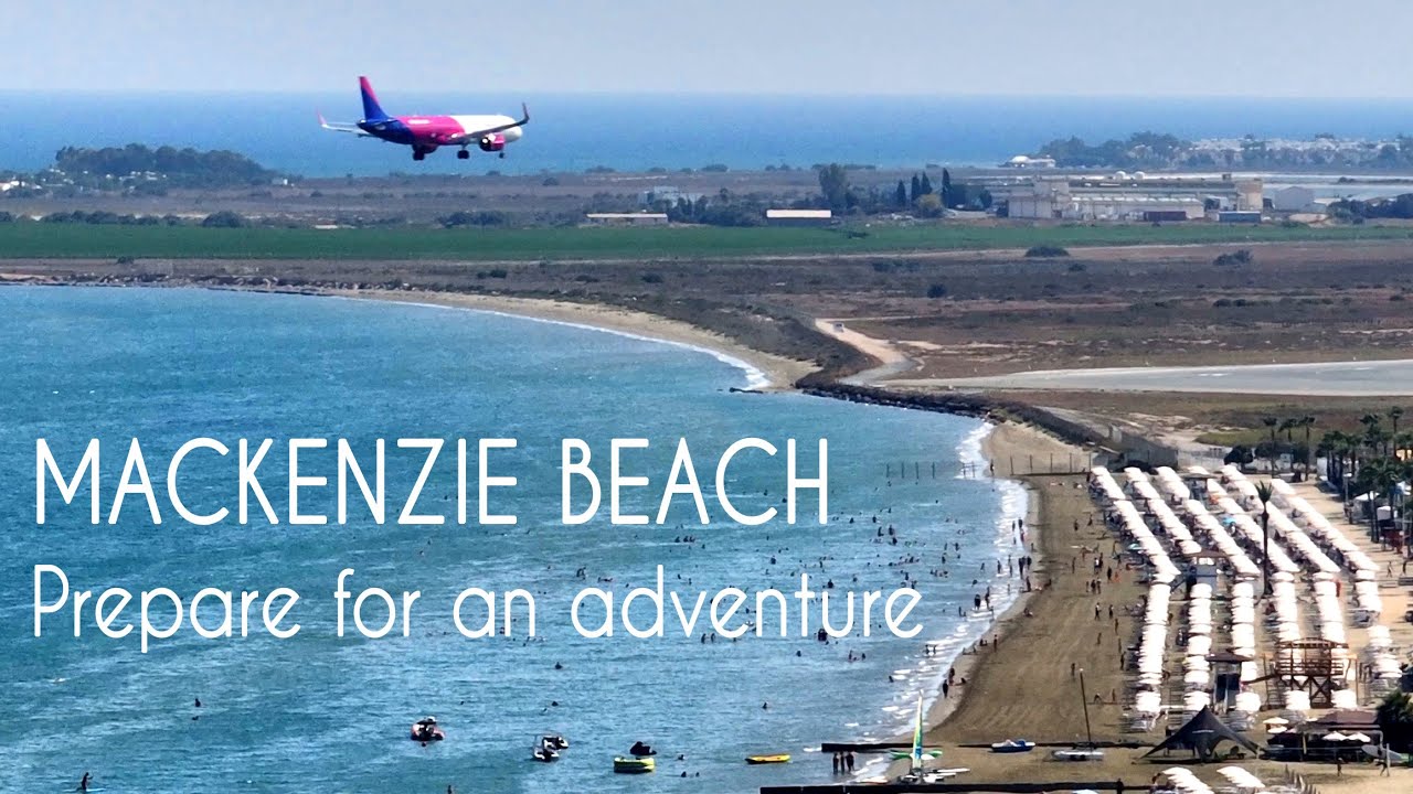 Mackenzie Beach Larnaca • Самолеты садятся над вашей головой • Видео с дрона