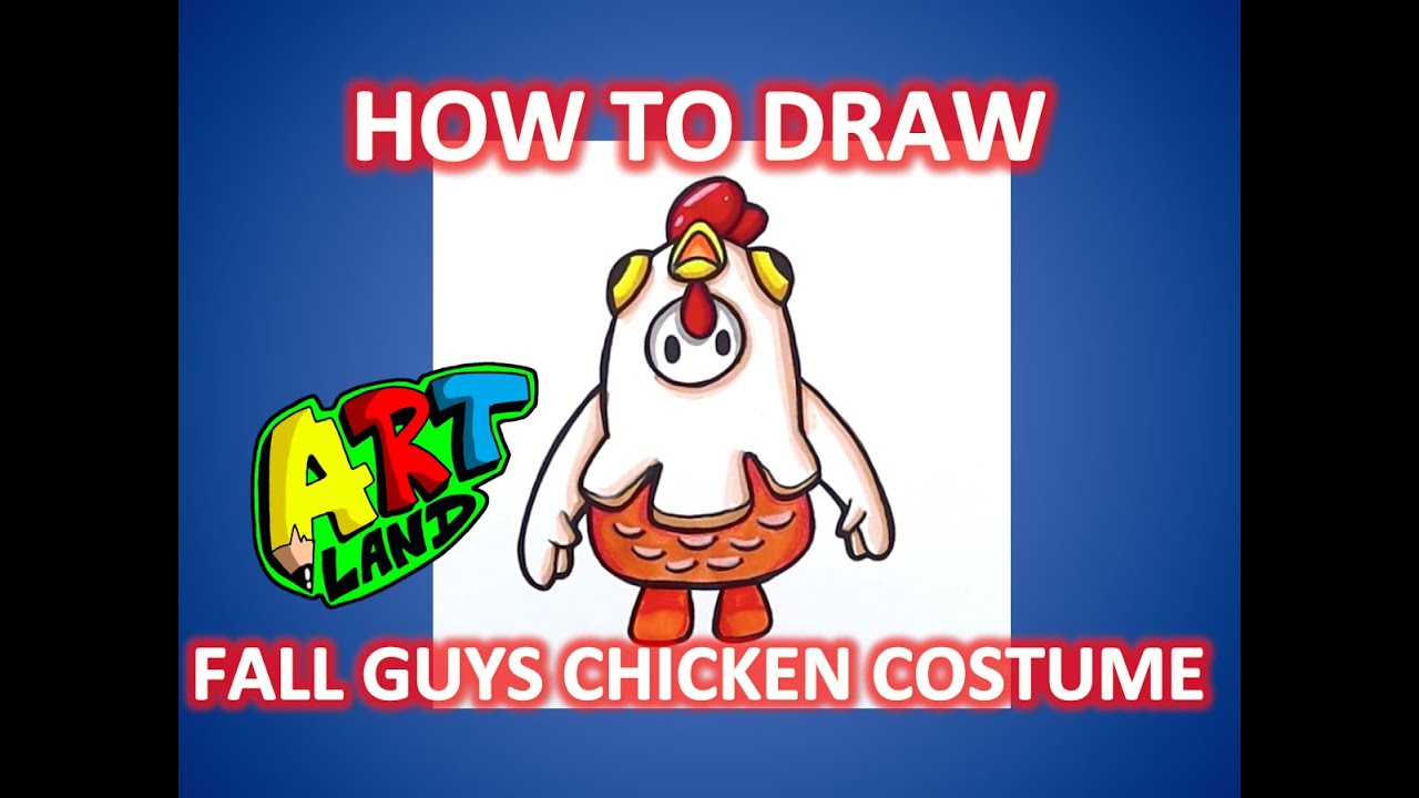 How to Draw FALL GUYS CHICKEN COSTUME