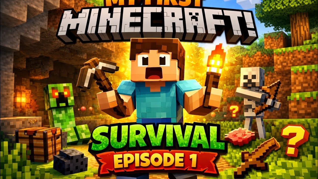 My First Minecraft Gameplay 🔥Starting My Minecraft Survival Journey