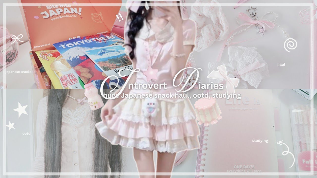 INTROVERT DIARIES ep. 2 🎀☁️ | huge Japanese snack haul, ootd, studying, grwm | munibapink 𖦹