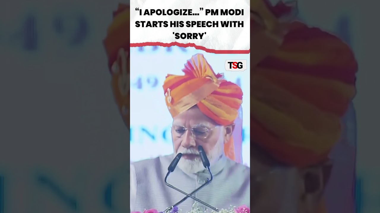#watch | PM Modi Opens His Speech with a Formal Apology #viral #short