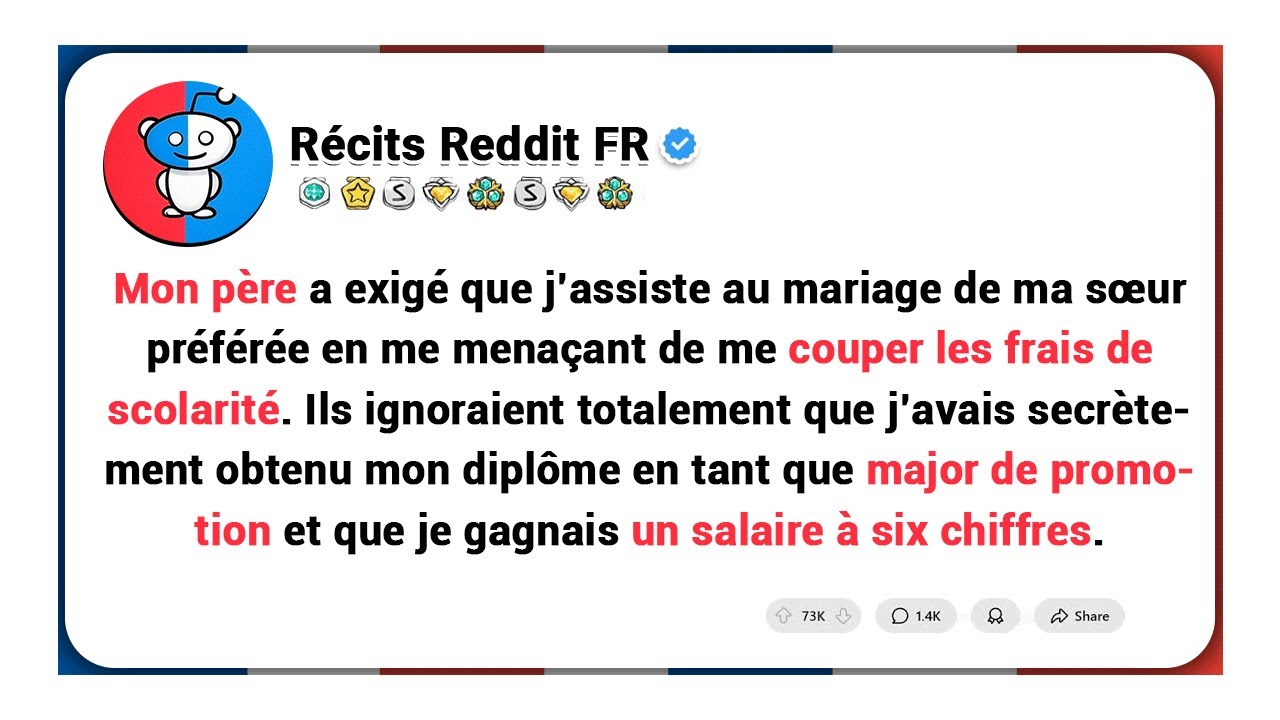 Mon père a exigé que j’assiste au mariage de ma sœur préférée en me menaçant de me couper les frais.