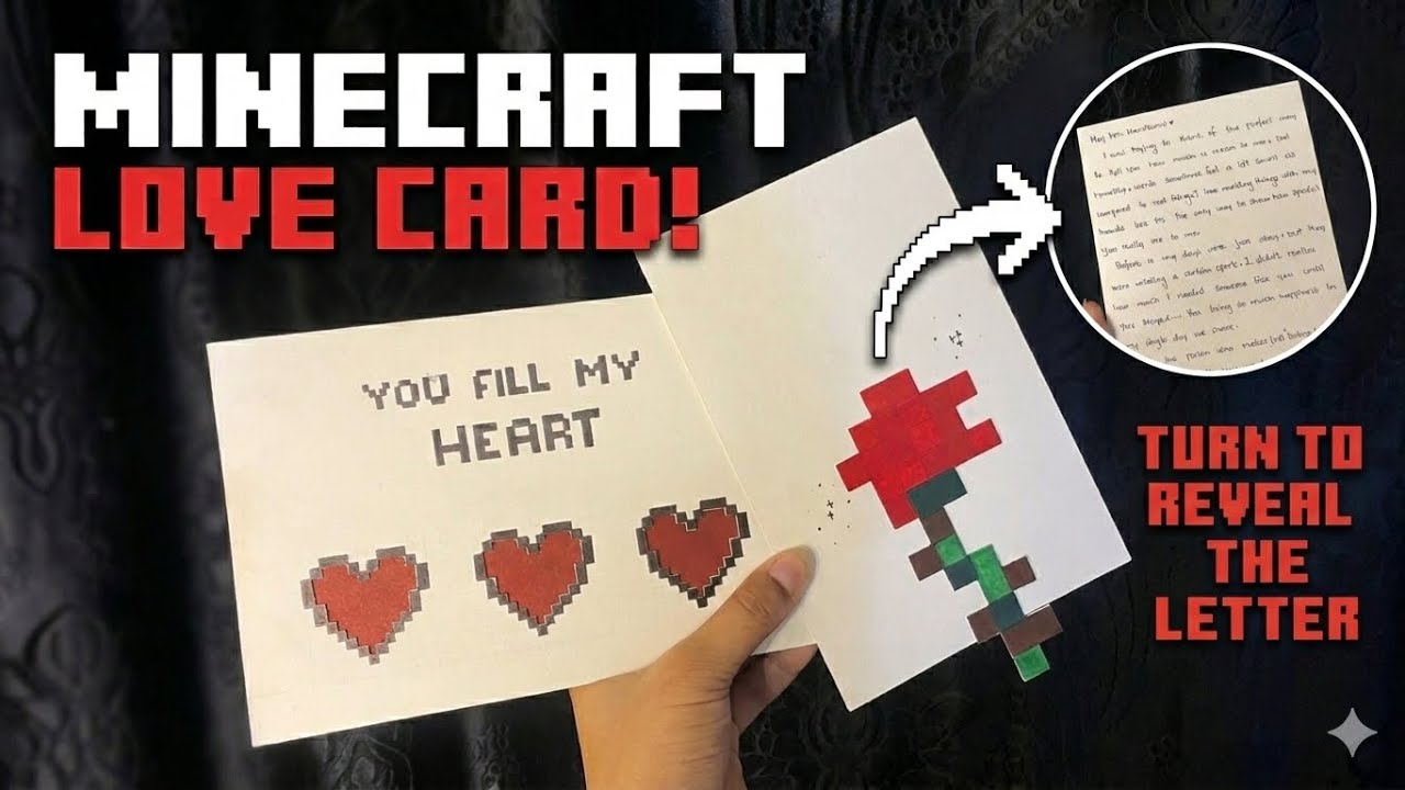 DIY YOU FILL MY HEART CARD❤️| MINECRAFT LOVE CARD | ❤️