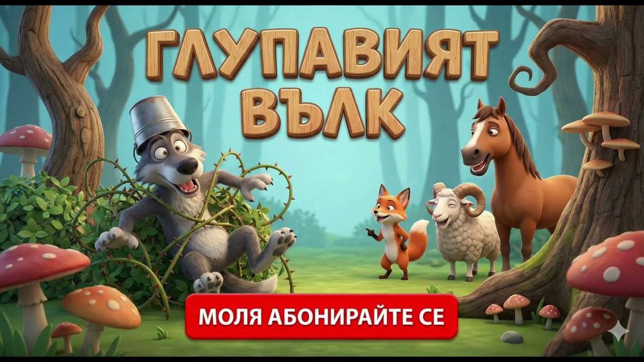 🌙 Глупавият вълк | Поучителна приказка за деца