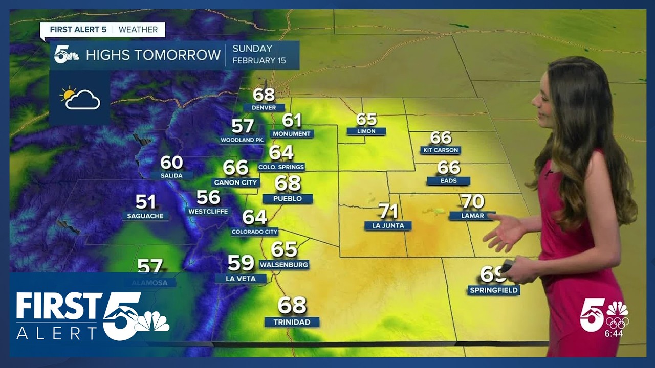 Warmer temperatures are in store for southern Colorado on Sunday