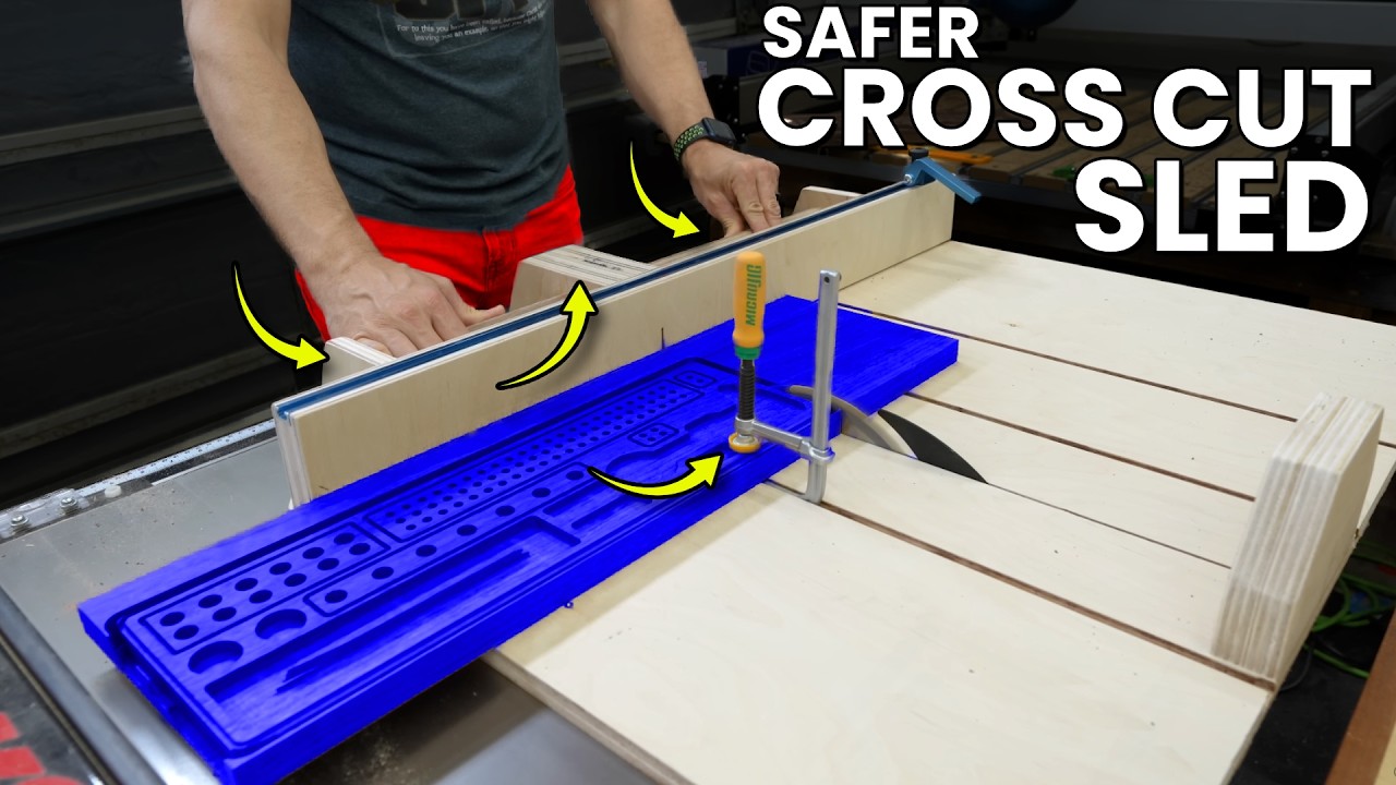 I Built a SAFER Cross-Cut Sled (INCREDIBLE Table Saw Upgrade)