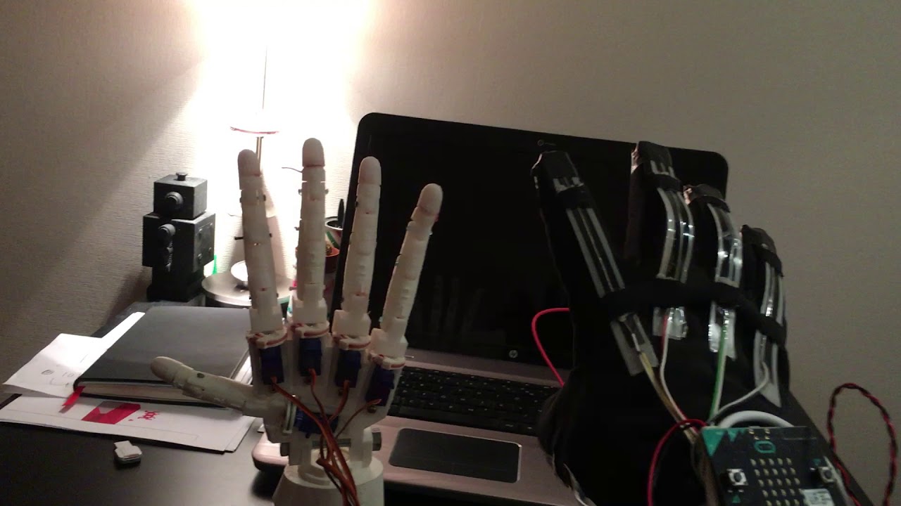 Micro:bit control InMoov Robotic hand