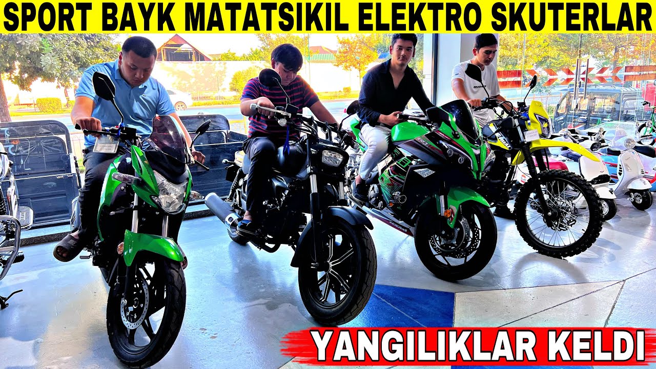 ENG ARZON SPORT BAYKLAR MATATSIKILLAR ELEKTRO SKUTER ELEKTRO MURAVOY BENZINLI MATAROLLAR NARXLARI